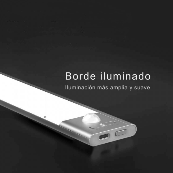2x23cm AutoLuz LED con Batería Desmontable | Sensor de Movimiento & Carga USB-C (2 Unidades)