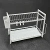 Secaplato Metálico de Dos Niveles con Bandeja y Soporte para Tabals de Cortar