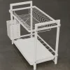 Secaplato Metálico de Dos Niveles con Bandeja y Soporte para Tabals de Cortar