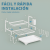 Secaplato Metálico de Dos Niveles con Bandeja y Soporte para Tabals de Cortar